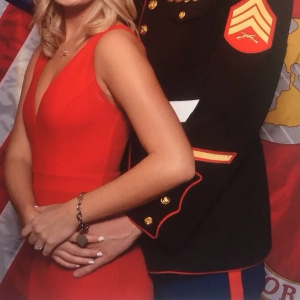 Red floor length dress SOLD